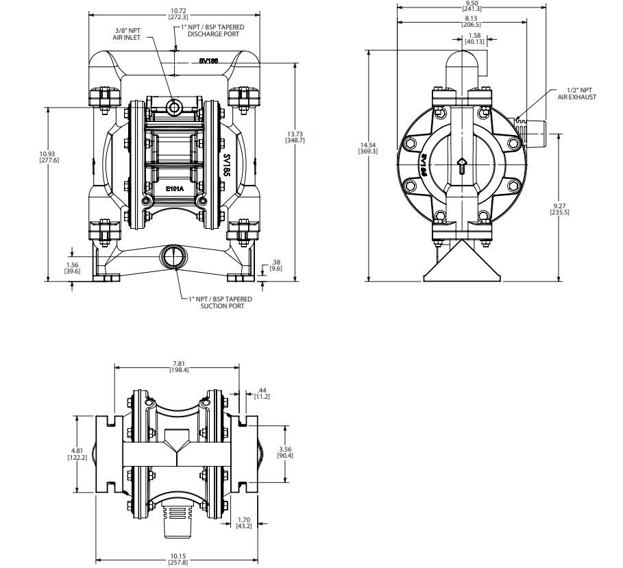 Размеры Versamatic E1
